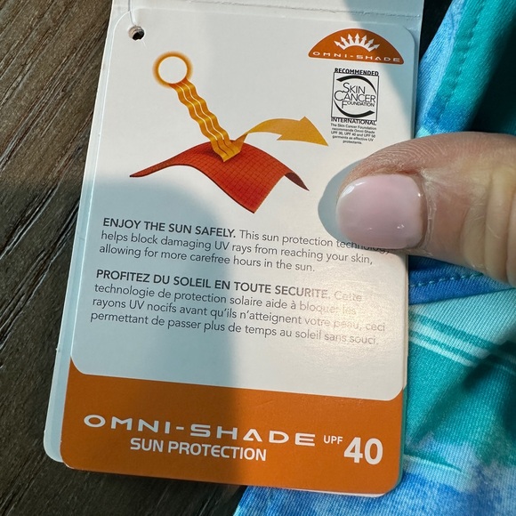 Columbia Women’s Tank Top Omni Shade, Omni Wick Size Medium Blue Green Print - Picture 7 of 8